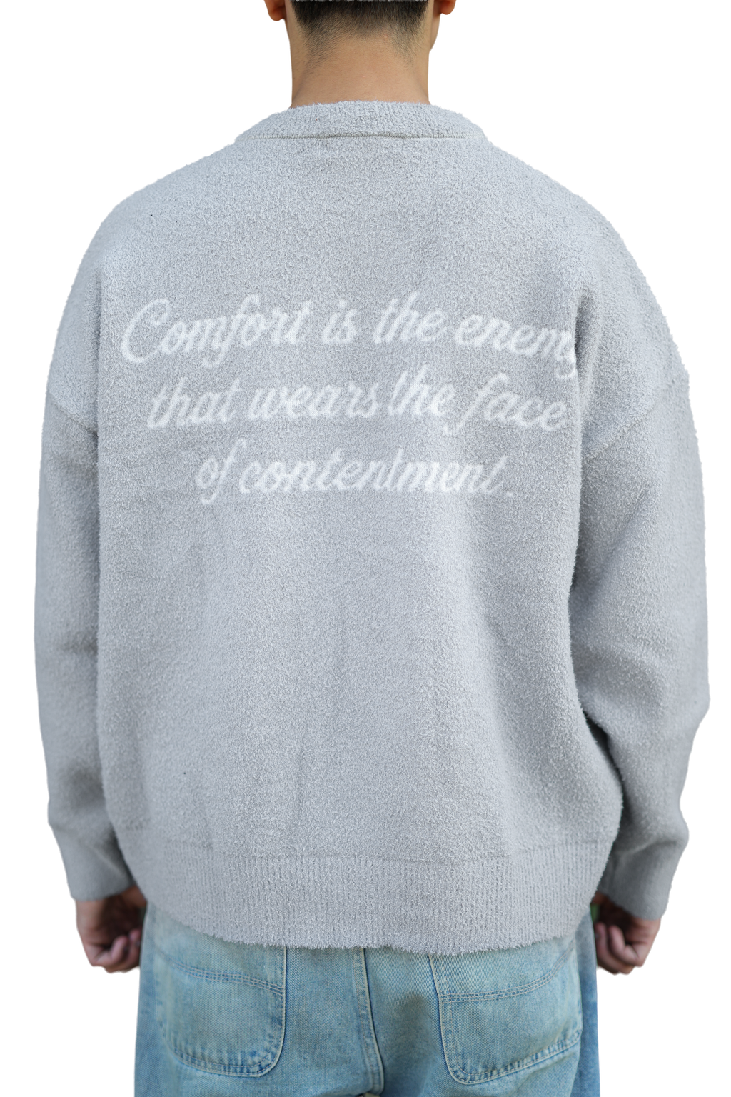 GRAY FUZZY SWEATER