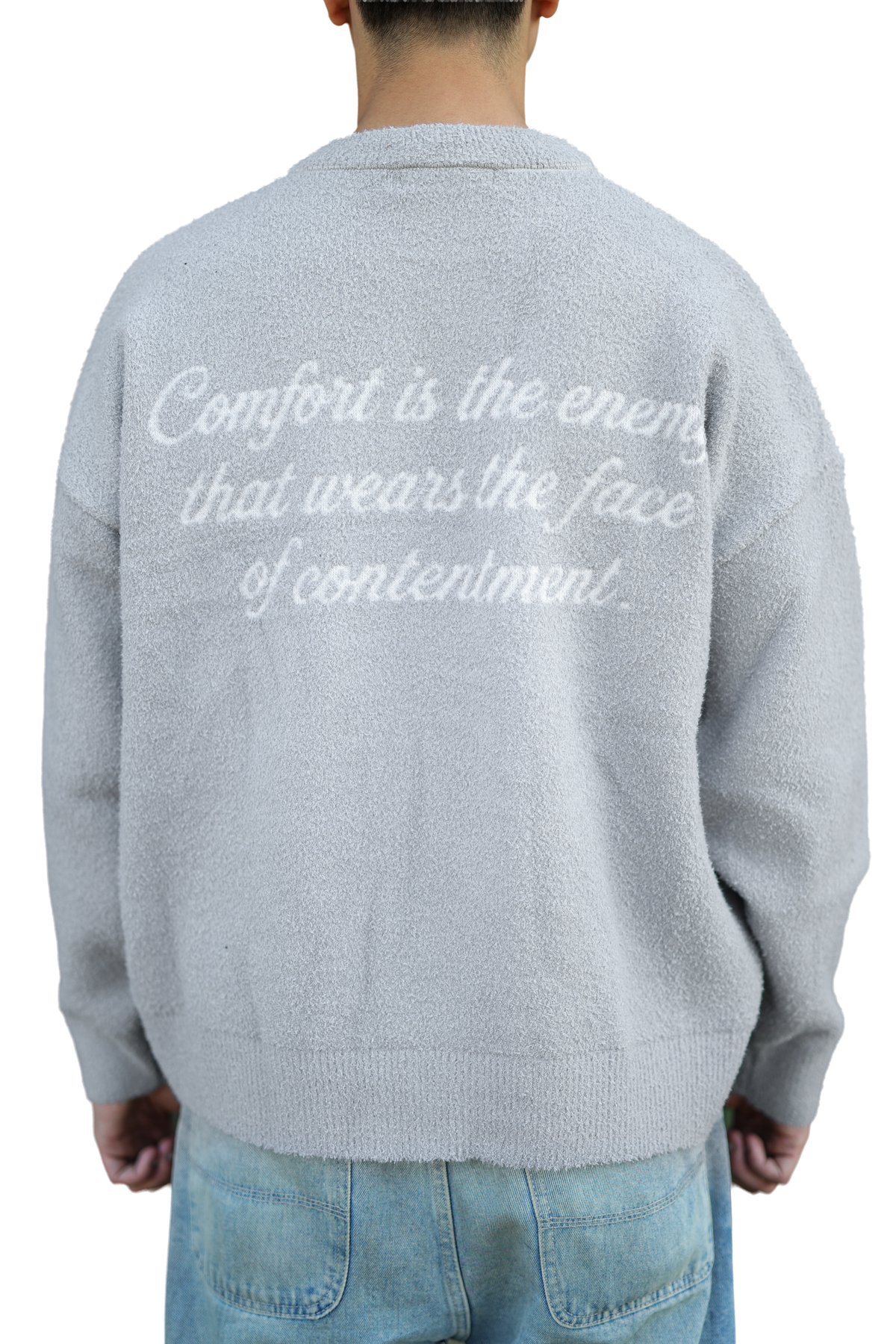 GRAY FUZZY SWEATER