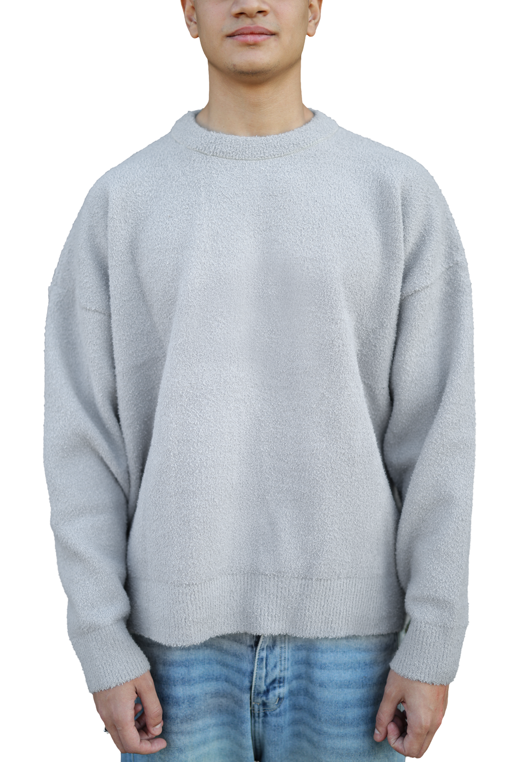 GRAY FUZZY SWEATER