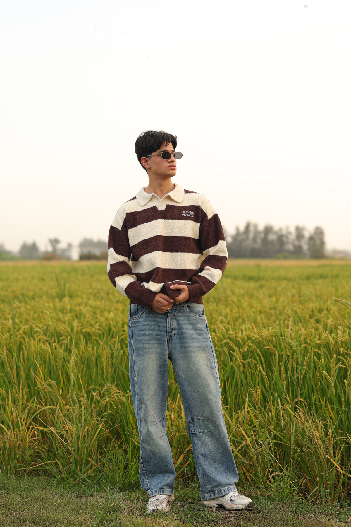 Brown Stripe Polo