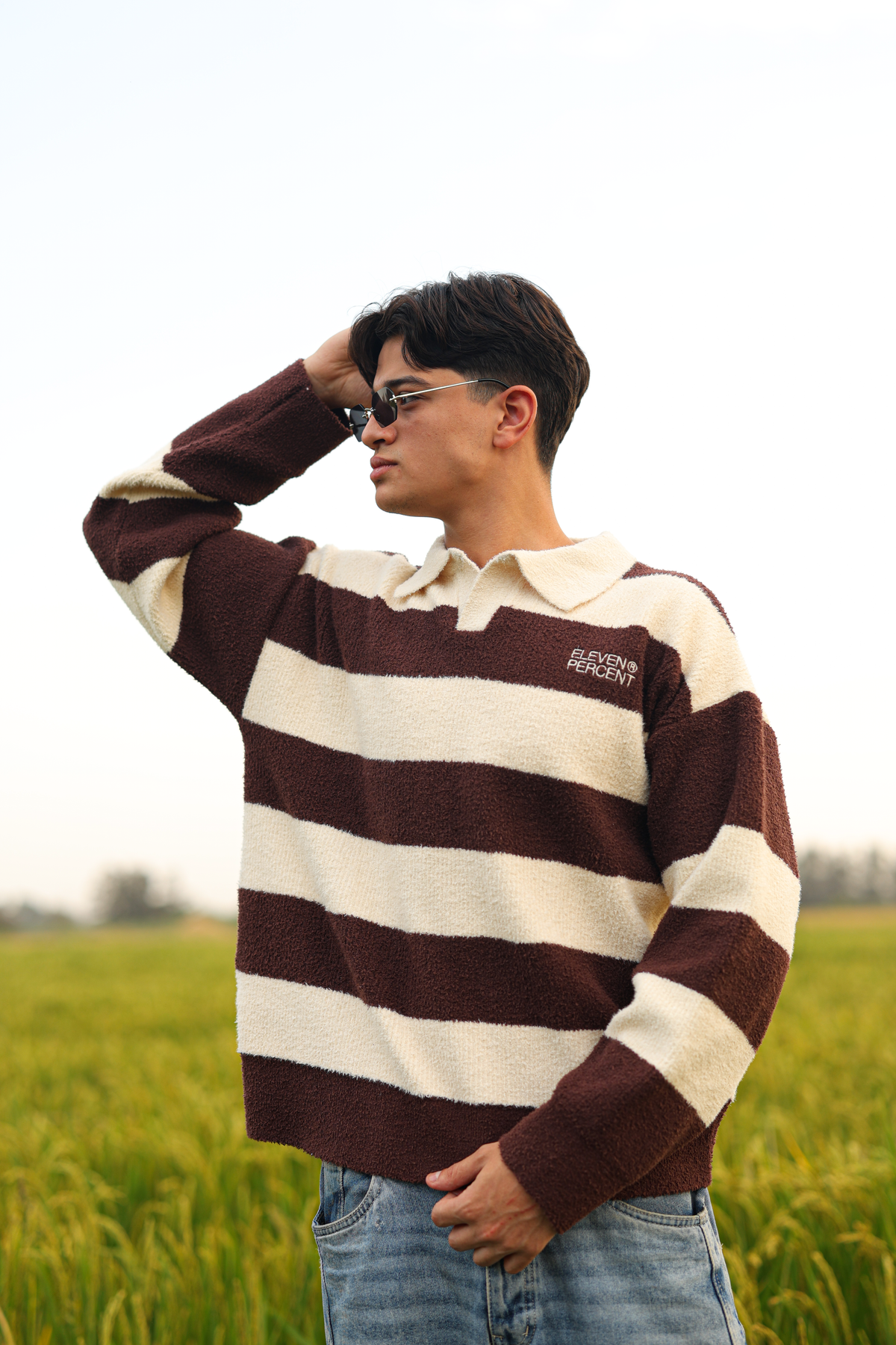 Brown Stripe Polo