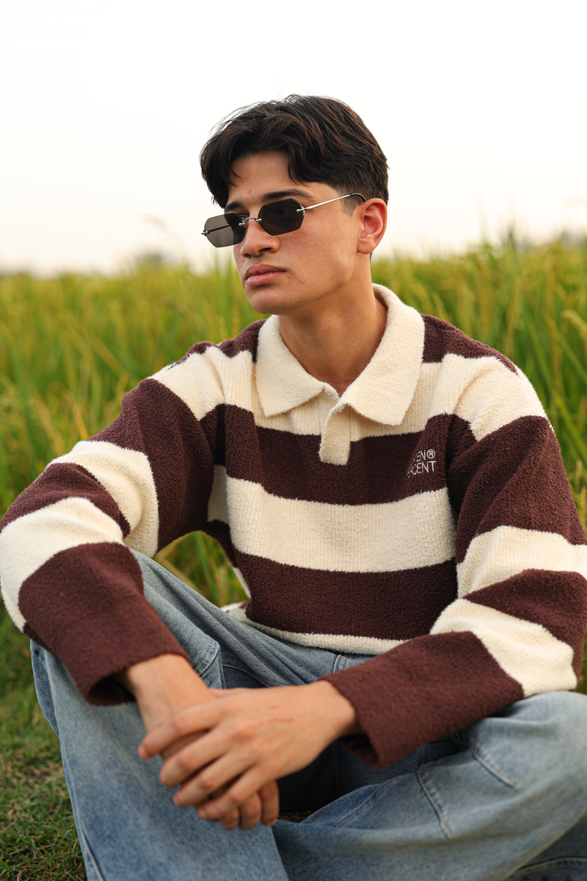 Brown Stripe Polo