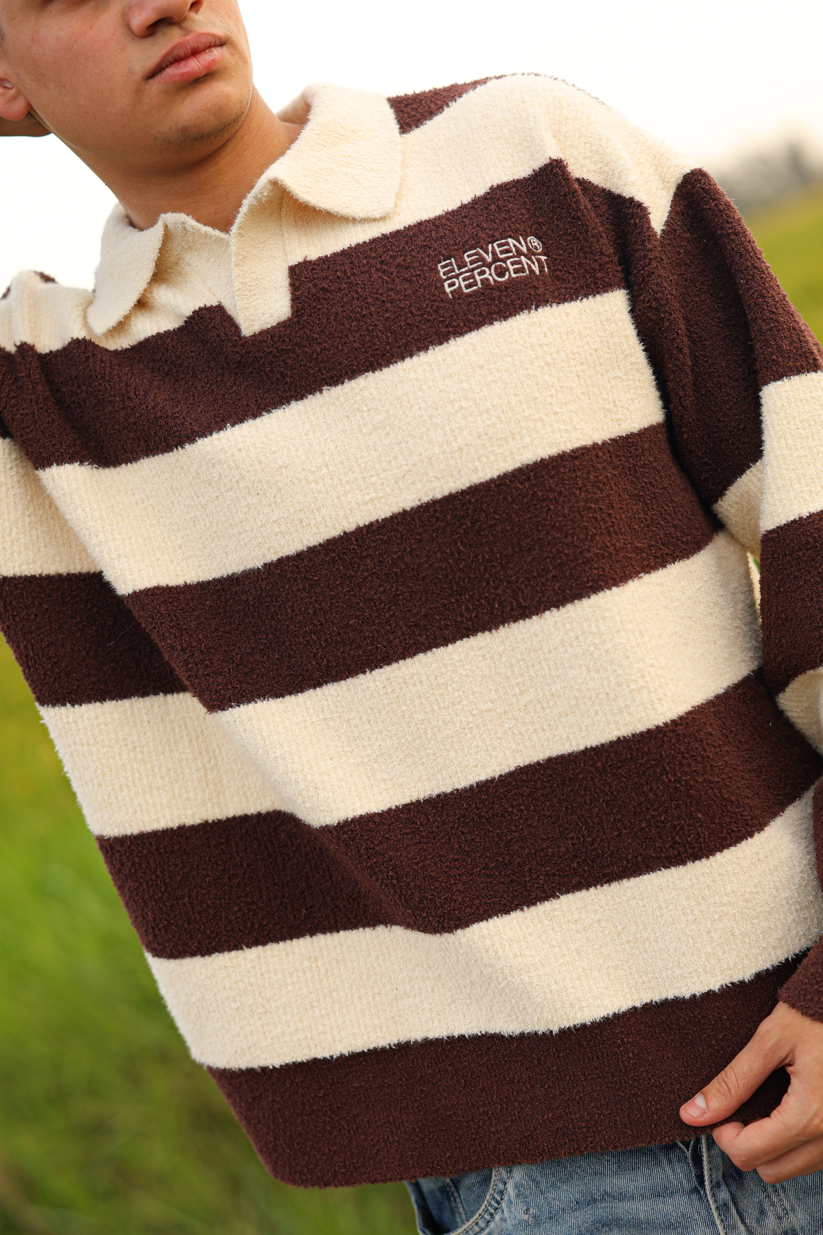 Brown Stripe Polo